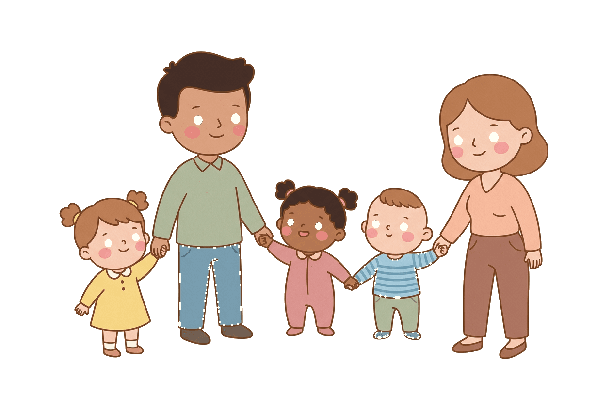A group of community parents and children